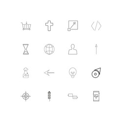 Web linear thin icons set outlined simple vector