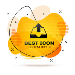 black upload inbox icon isolated on white vector image
