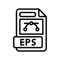 Eps file format document line icon vector