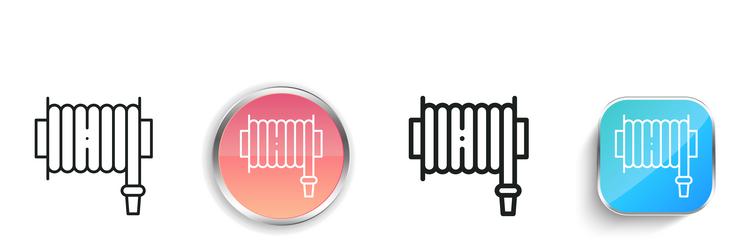 fire hose icon thin linear regular and button vector image