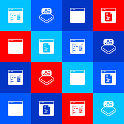 set software processor with microcircuits cpu vector image