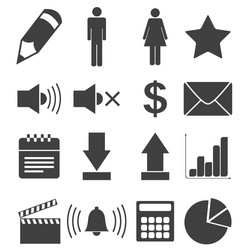 Simple black icon set 10 Royalty Free Vector Image