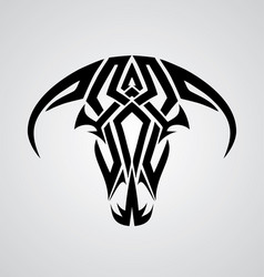 Tribal Bull Head Tattoo Vector Image