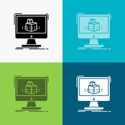 3d cube dimensional modelling sketch icon over vector image