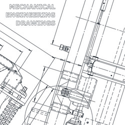 Mechanical engineering drawing blueprints Vector Image