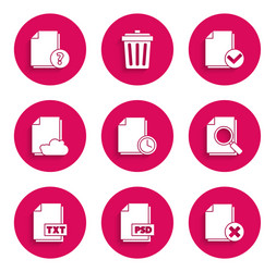 set document with clock psd file delete vector image