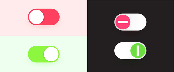 set of on and off toggle switch buttons modern vector image