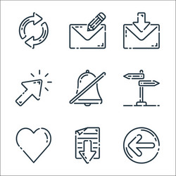 user interface line icons linear set quality vector image
