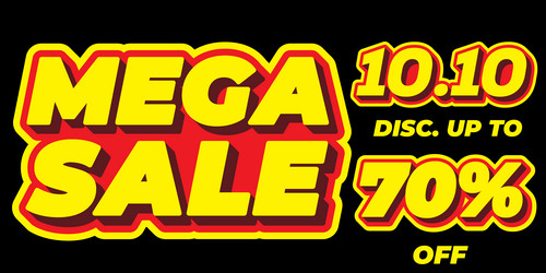 70 percent mega sale 1010 celebration discount 3d vector