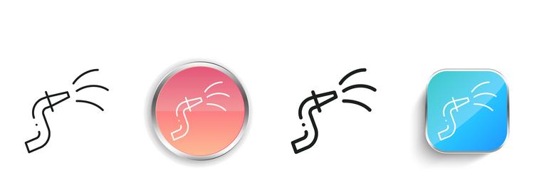 fire hose icon thin linear regular and button vector image