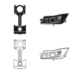 isolated object of auto and part logo set vector image