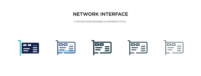 Network interface card icon in different style vector