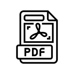 pdf file format document line icon vector image