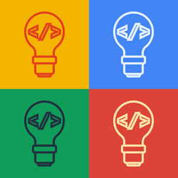pop art line web design and front end development vector image