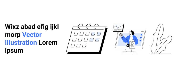 professional workflow with calendar data vector image