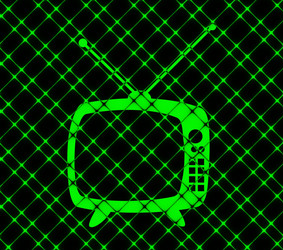 retro tv flat modern web button and space for your vector image