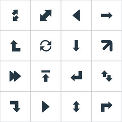 set of simple indicator icons vector image