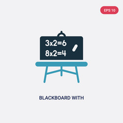 two color blackboard with basic calculations icon vector image