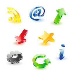 3D Web Icons Set vector