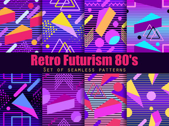 80s Geometric Synthwave Pattern vector image