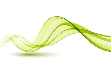 abstract green wavy lines transparent wave vector