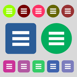 align text to the width icon sign 12 colored vector image