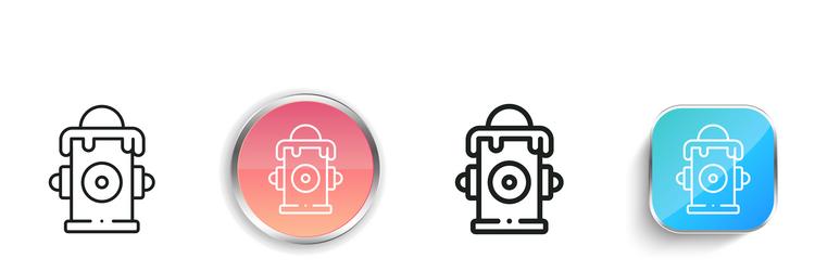 fire hydrant icon thin linear regular and button vector image