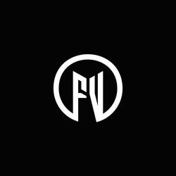 Fv monogram logo isolated with a rotating circle Vector Image