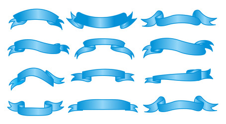 Blue ribbons set Royalty Free Vector Image - VectorStock