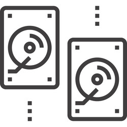 backup and recovery flat line web icon vector image
