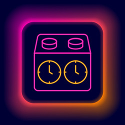glowing neon line time chess clock icon isolated vector image