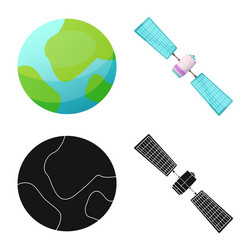 isolated object of mars and space sign set vector image