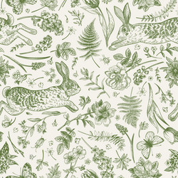 Rabbits in the woods cute seamless pattern Vector Image
