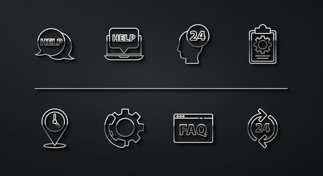 Set line speech bubble with text help location vector