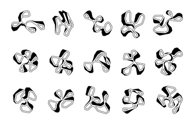 set of doodle objects abstract unusual vector image