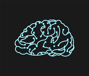 Virtual brain neurons and neural networks digital vector