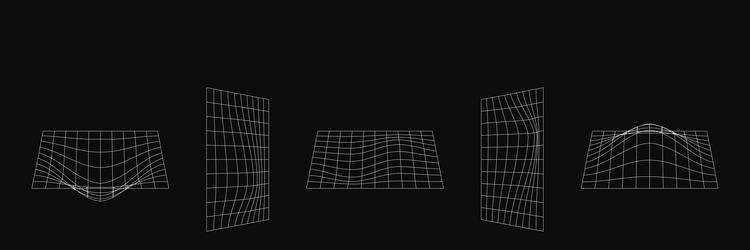 Abstract retro wireframe shapes set of 3d vector