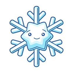 cute kawaii snowflake funny vector