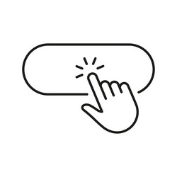 hand clicking button line icon user interaction vector image