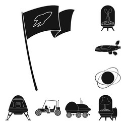 isolated object of mars and space logo collection vector image