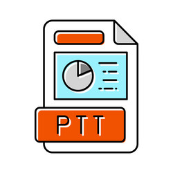 ppt file format document color icon vector image