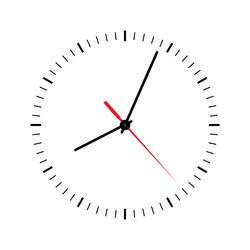 Simple black and white clock without numbers vector