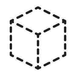 Tracing cube cuboid shape lines element vector