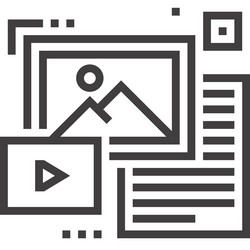 unstructured data flat line web icon vector image