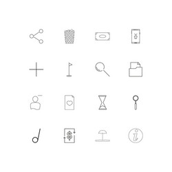 web linear thin icons set outlined simple vector image