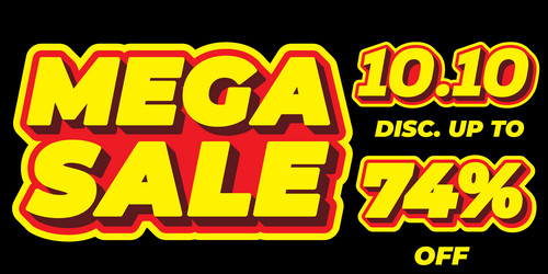 74 percent mega sale 1010 celebration discount 3d vector