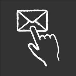 Mail button click chalk icon vector