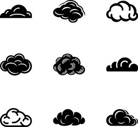 overcast icons set simple style vector image
