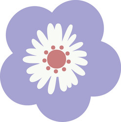 purple flower featuring delicate white petals Vector Image