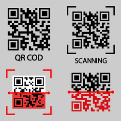 qr-code symbol minimal qr code scan badge concept vector image